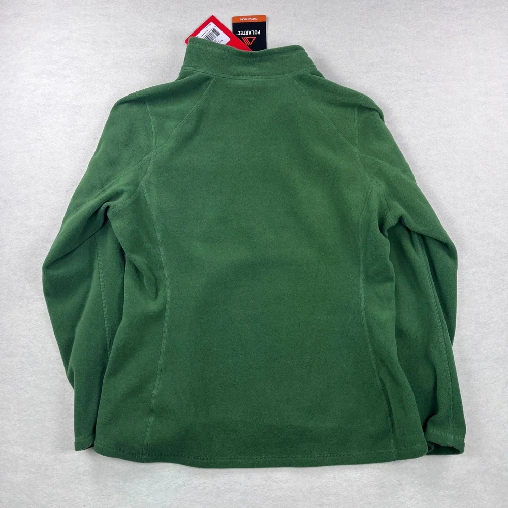 The North Face TKA 100 Microvelour Fleece Quarter Zip Green AJHP-VB1 Large NEW